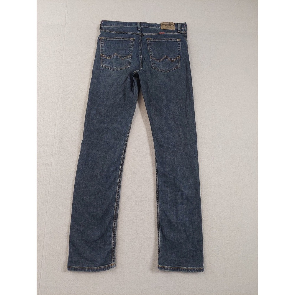 Wrangler Men Jeans 30X32 Blue Zip Button 5 Pockets Stretch Slim Straight Casual - Picture 15 of 16